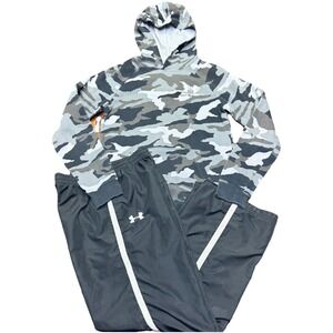 Under Armour Camo Hoodie Jogger Set Youth Large YLRG Windbreaker Jogger Pullover